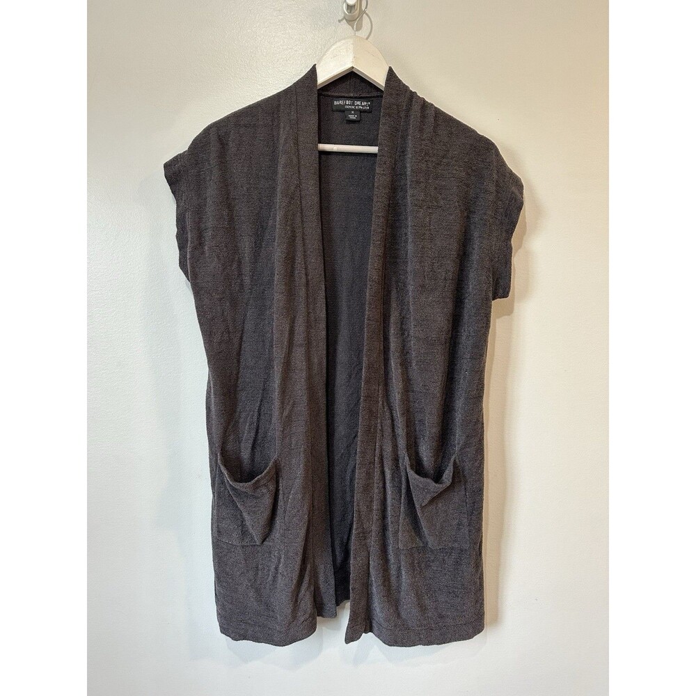 Barefoot Dreams Cozy Chic Ultra Lite Long Cardigan Carbon Size Medium